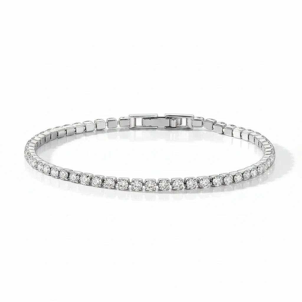 Pulsera Tennis Circones 2.5mm – Baño de Platino - Ámbar Joyas (foto 7)