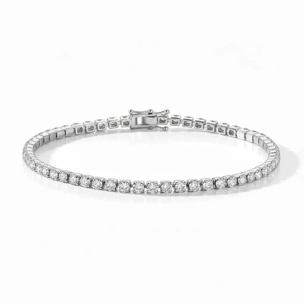 Pulsera Tennis Circones 2.5mm – Baño de Platino - Ámbar Joyas (foto 6)