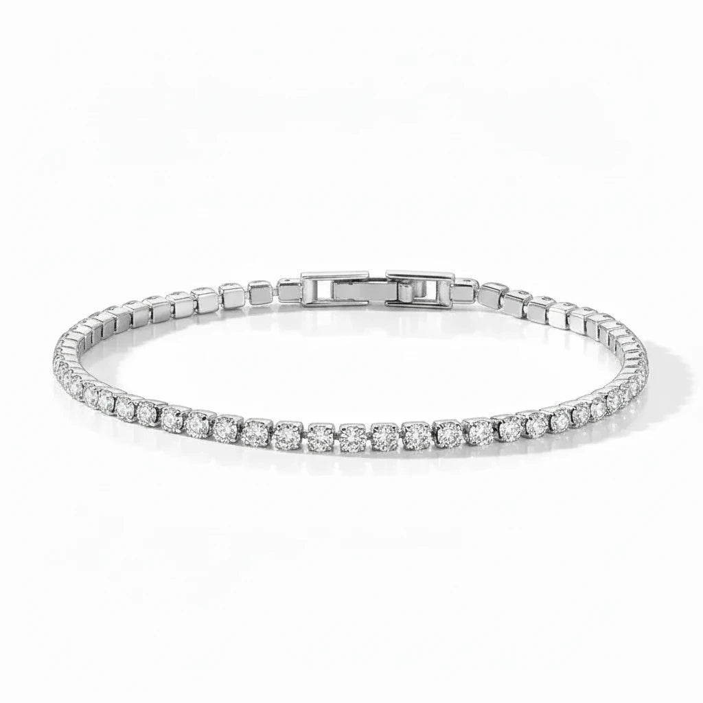 Pulsera Tennis Circones 2.5mm – Baño de Platino - Ámbar Joyas (foto 5)
