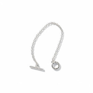 Pulsera Cadena Rolo Fina con Broche Barra – Baño de Plata