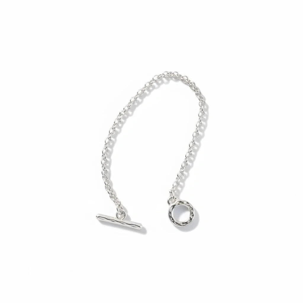 Pulsera Cadena Rolo Fina con Broche Barra – Baño de Plata - Ámbar Joyas (foto 6)