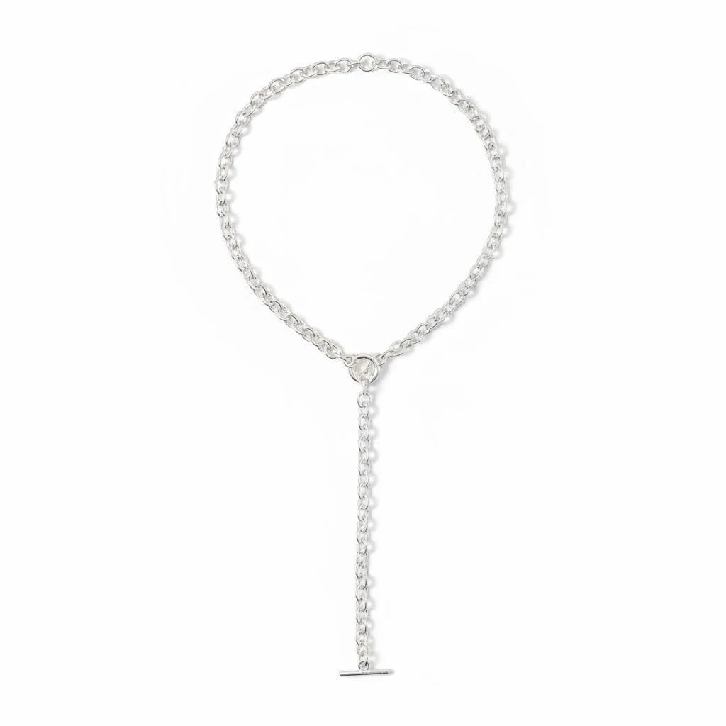 Collar Cadena Rolo con Broche Barra – Baño de Plata - Ámbar Joyas (foto 6)