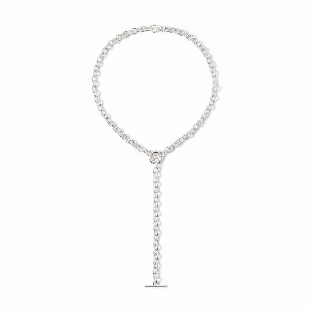 Collar Cadena Rolo con Broche Barra – Baño de Plata - Ámbar Joyas (foto 7)