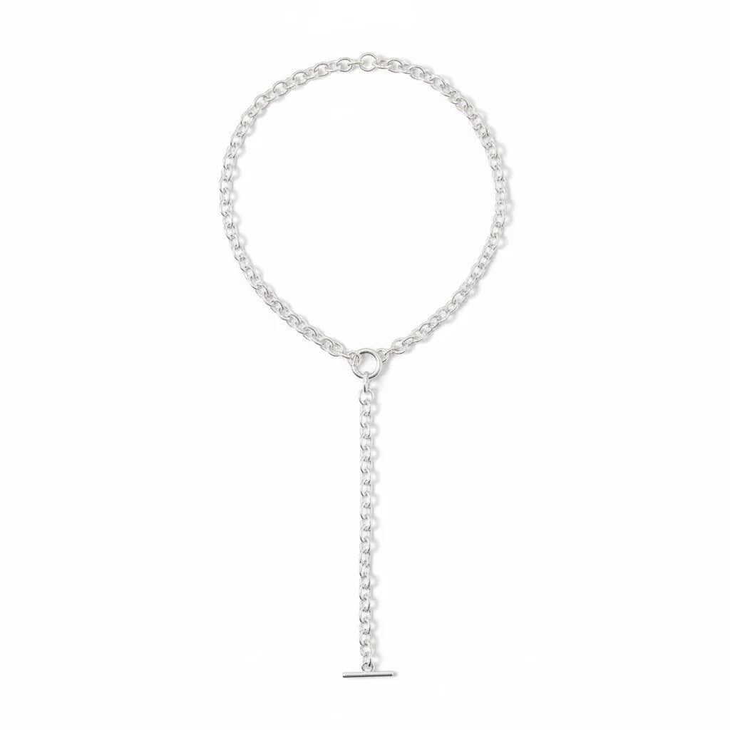 Collar Cadena Rolo con Broche Barra – Baño de Plata - Ámbar Joyas (foto 4)