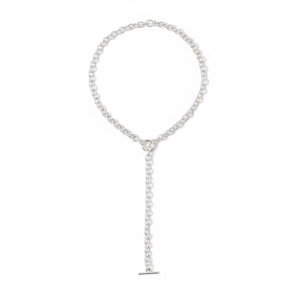 Collar Cadena Rolo con Broche Barra – Baño de Plata - Ámbar Joyas (foto 5)