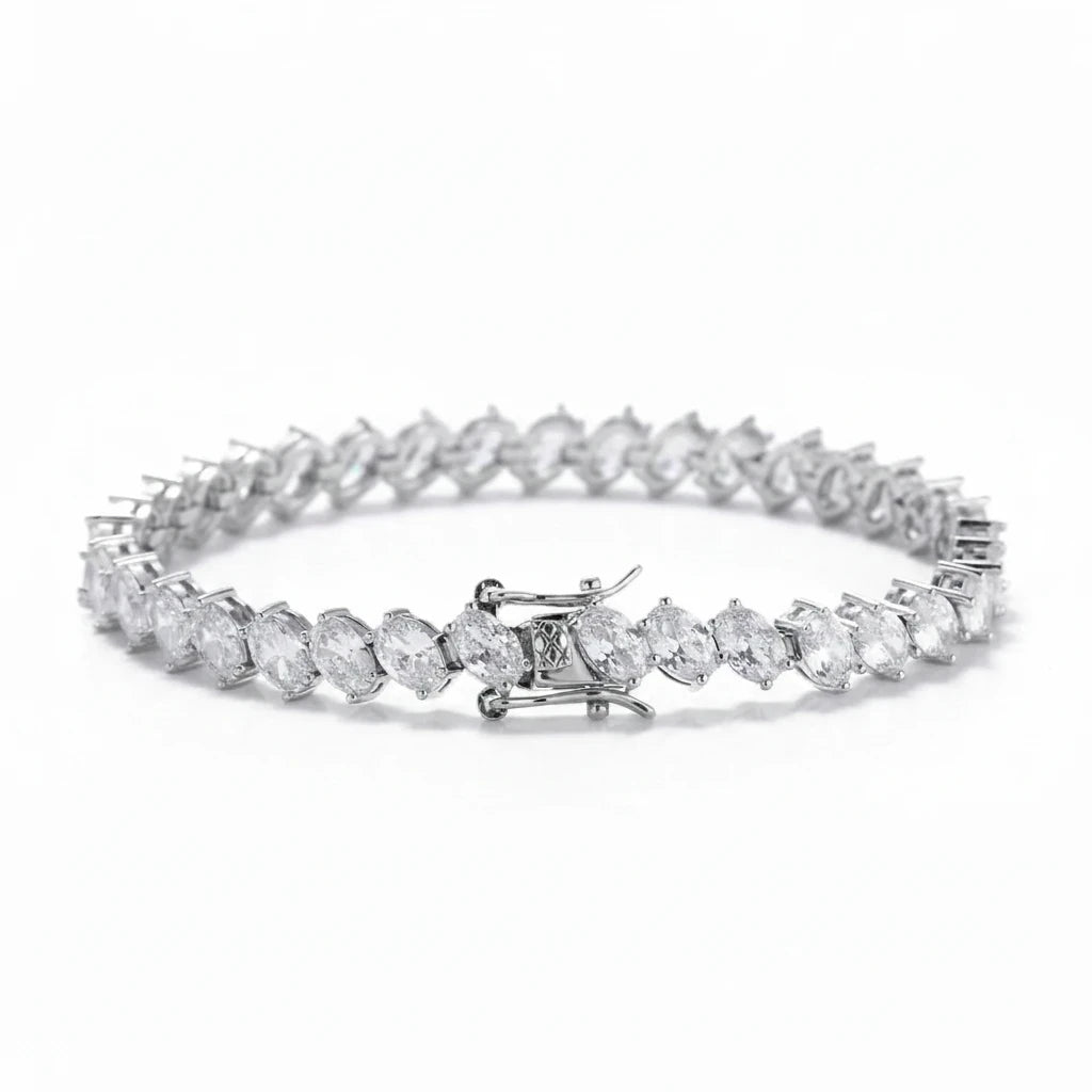 Pulsera Tennis Circones Cadena – Baño Plateado - Ámbar Joyas (foto 6)