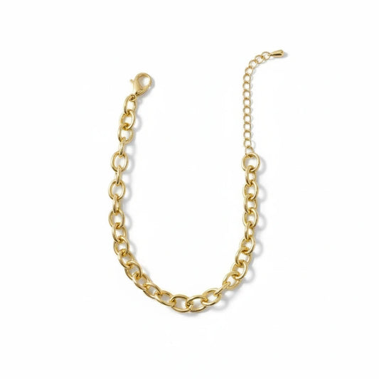 Pulsera Eslabones Rolo Gruesos – Baño de Oro 18k - Ámbar Joyas (foto 2)