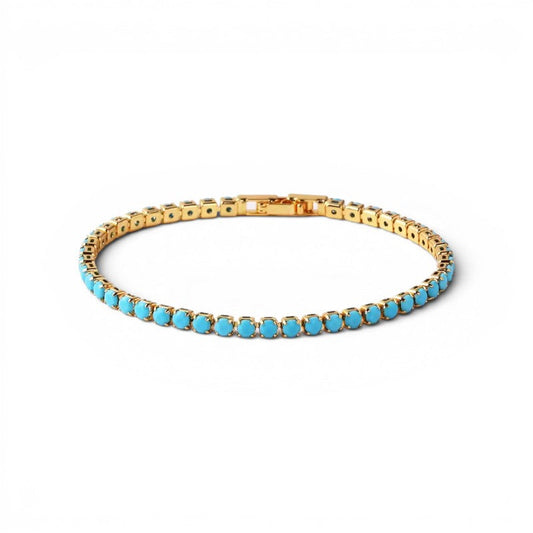Pulsera Tennis Circones Turquesa 3mm - Ámbar Joyas