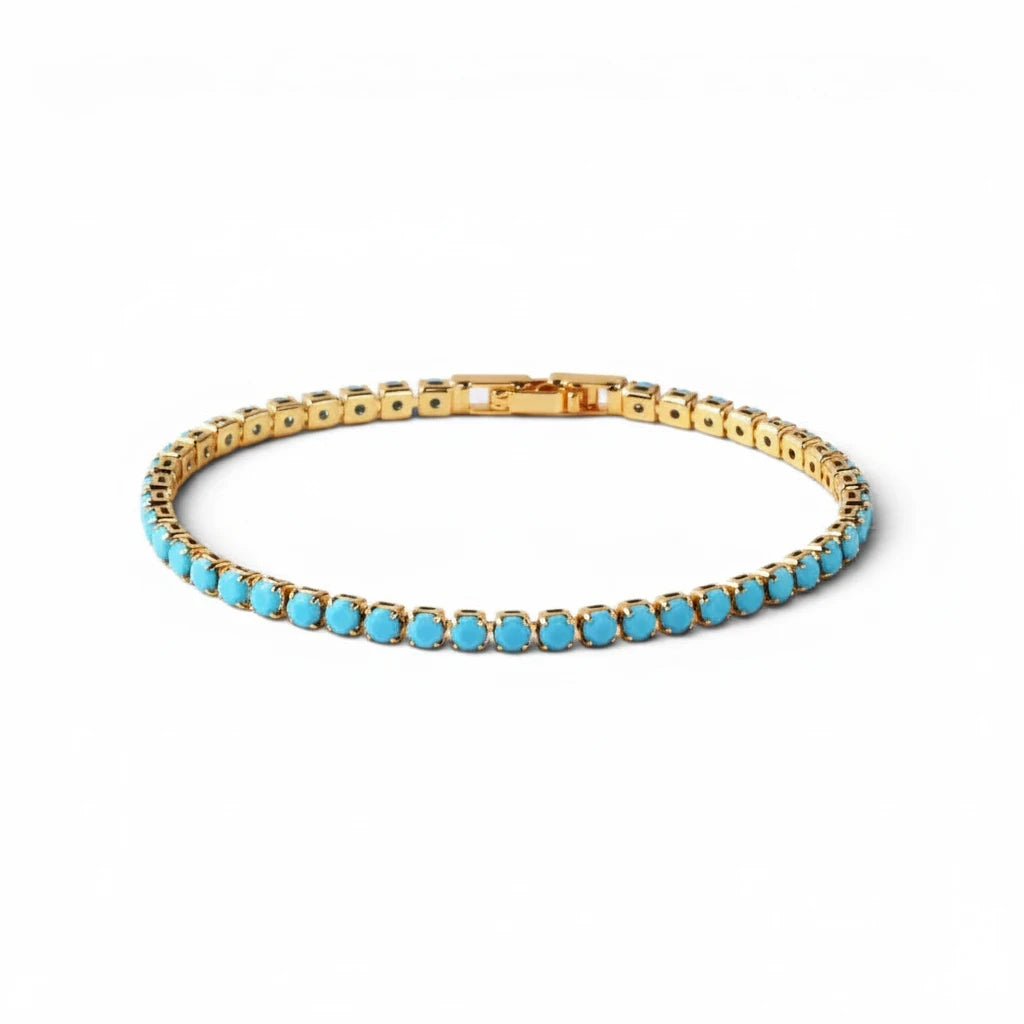 Pulsera Tennis Circones Turquesa 3mm - Ámbar Joyas (foto 5)