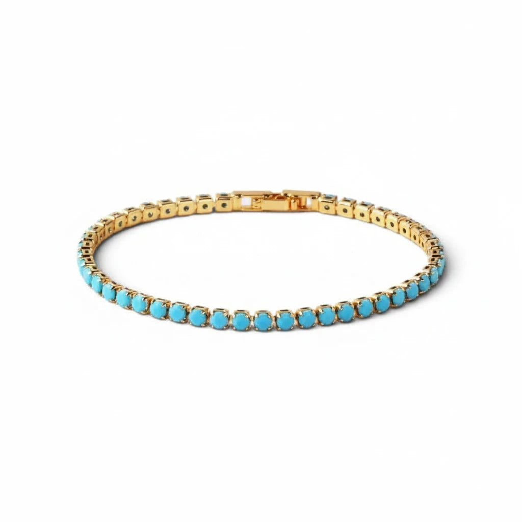 Pulsera Tennis Circones Turquesa 3mm - Ámbar Joyas (foto 3)