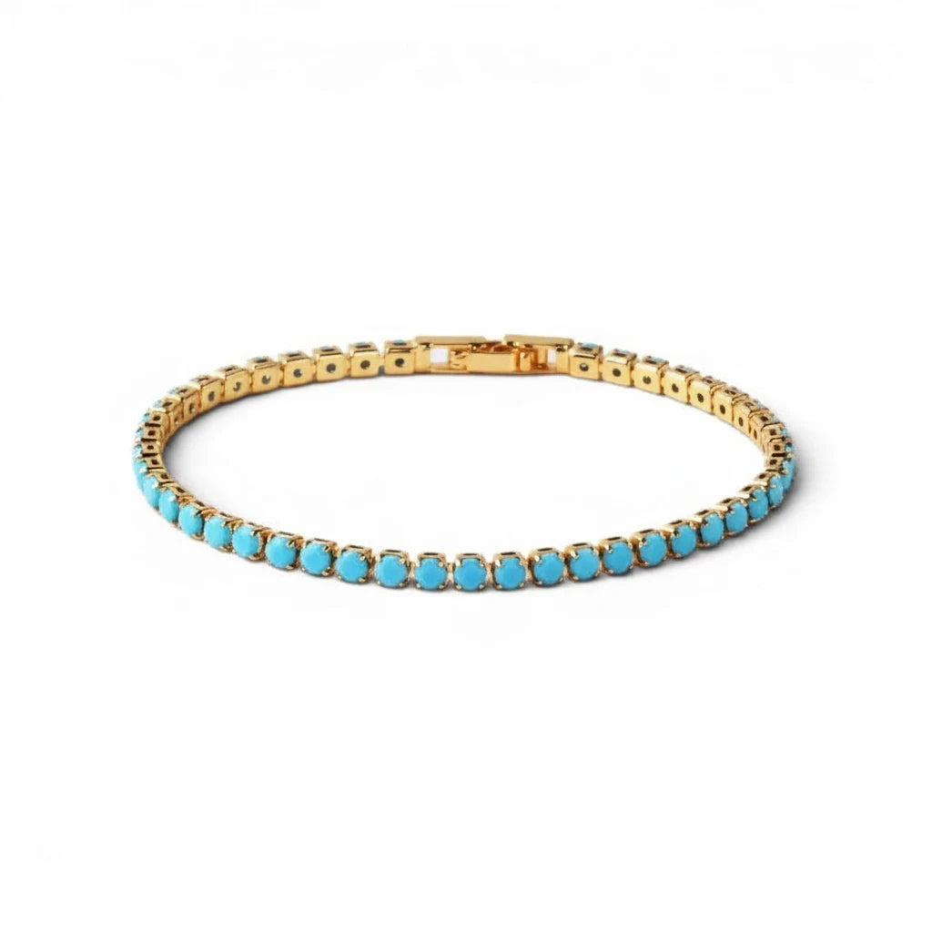 Pulsera Tennis Circones Turquesa 3mm - Ámbar Joyas (foto 4)