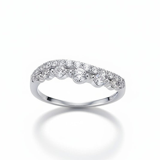 Anillo Onda Infinito – Baño de Rodio – Talla 12 - Ámbar Joyas