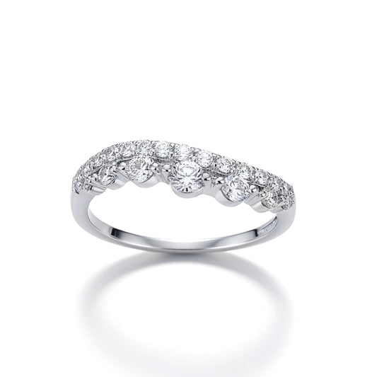Anillo Onda Infinito – Baño de Rodio – Talla 12