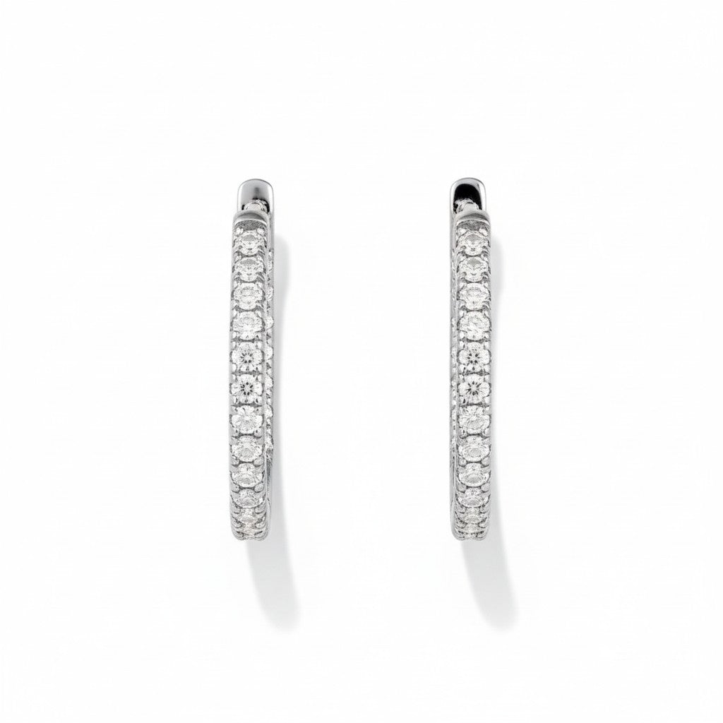 Argollas Lisas 2cm Baño de Rodio
