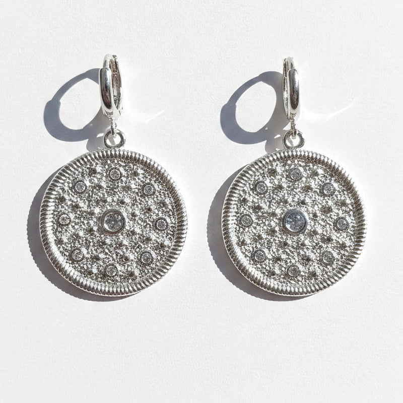Aros Colgantes Disco Circones – Baño de Plata