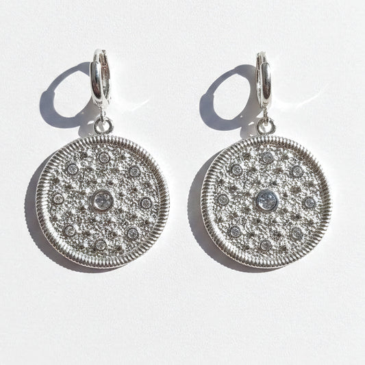 Aros Colgantes Disco Circones – Baño de Plata