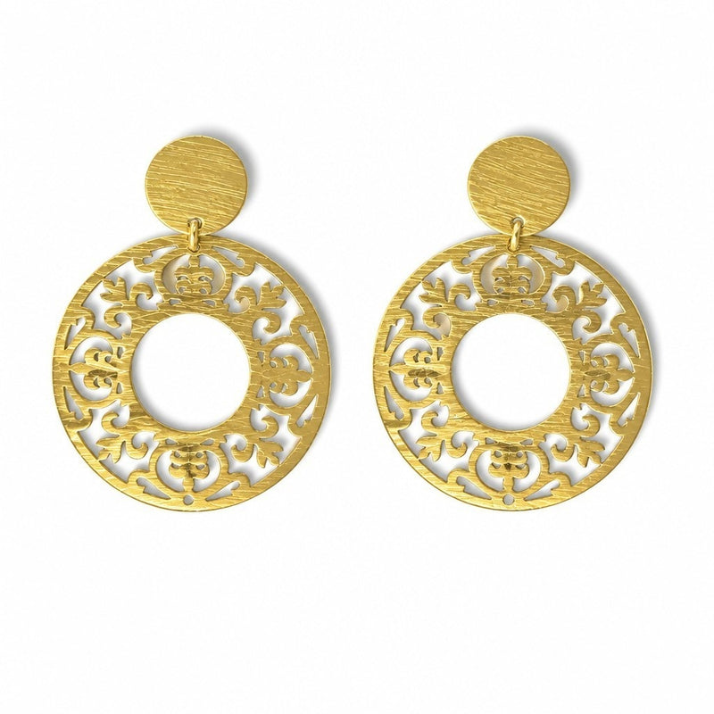 Aros Colgantes Filigrana – Baño de Oro 18k