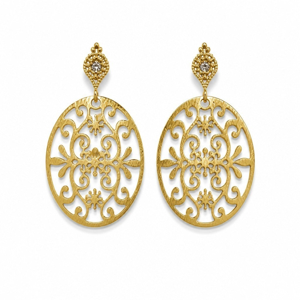 Aros Colgantes Filigrana Oval