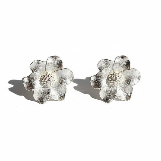 Aros Flor Satiados - Baño de Plata (copia) - Ámbar Joyas