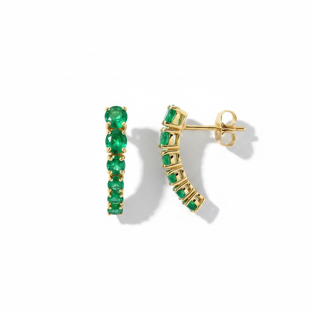 Aros Pegados Curvados - Baño de Oro 18K