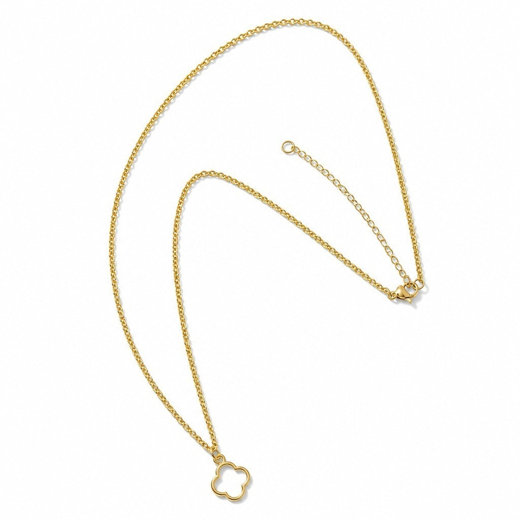 Collar Trébol Madreperla con cadena extensora