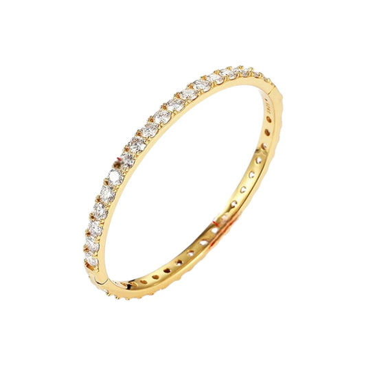 Pulsera Esclava de Moissanitas 3mm en Plata 925 con Baño de Oro 18k