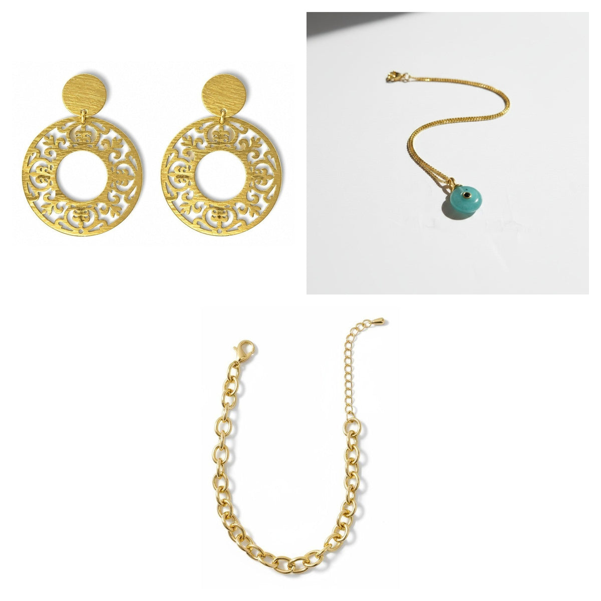 Pack Aros Grandes Filigrana Dorado: las 3 piezas