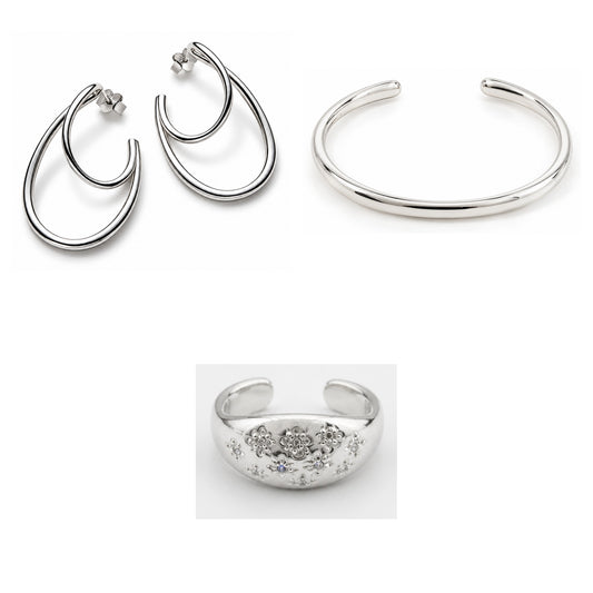 Pack Aros Grandes Liso Plata: las 3 piezas