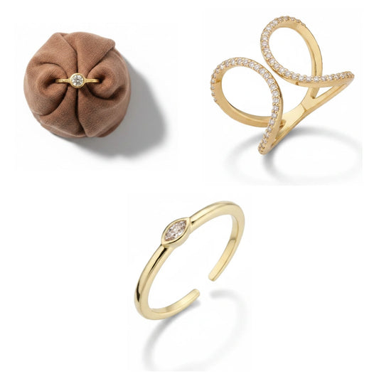 Pack Stack de Anillos Dorados: las 3 piezas