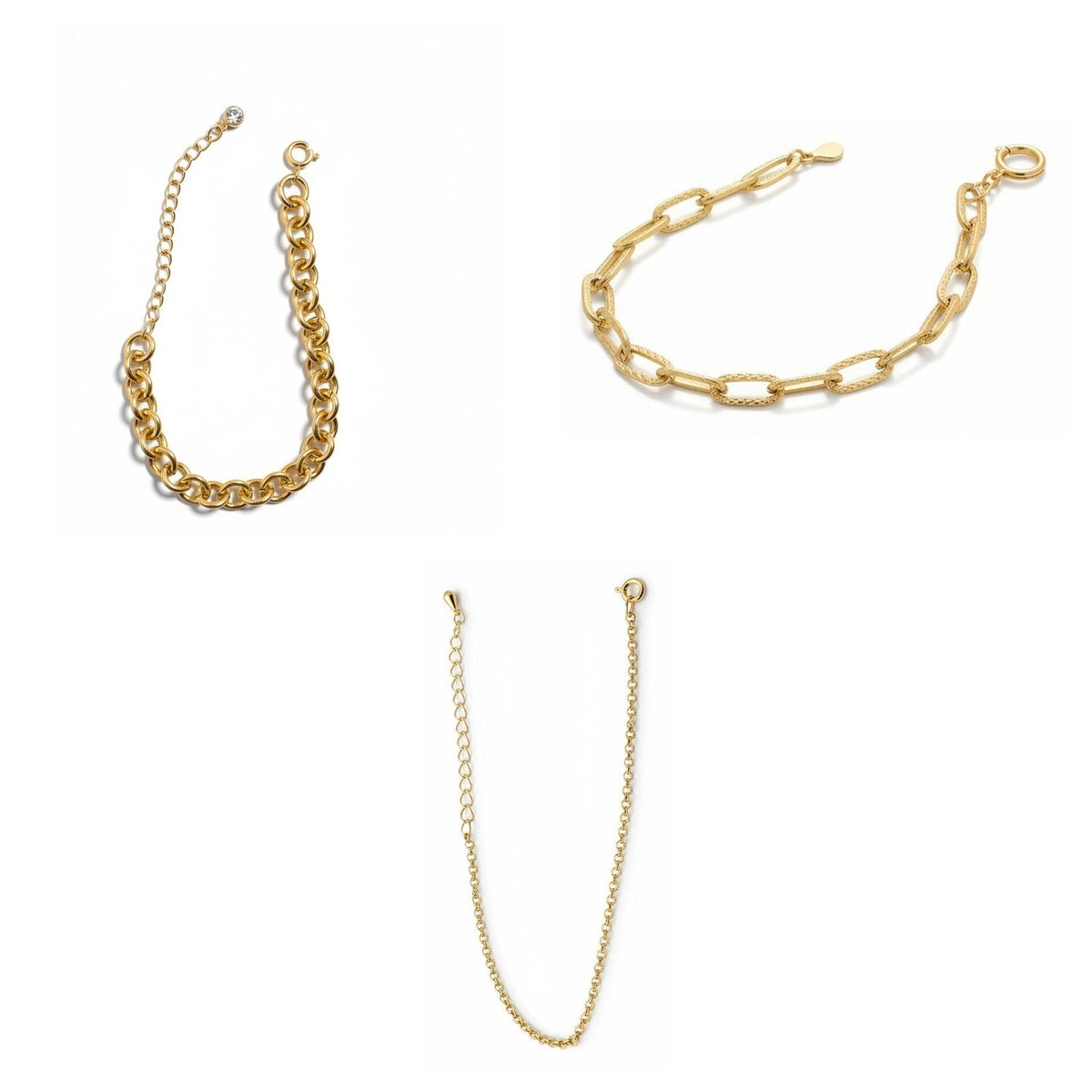 Pack Stack de Pulseras Doradas: las 3 piezas