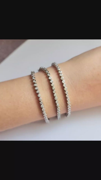 Pulsera Tennis Bezel 2mm Plata 925