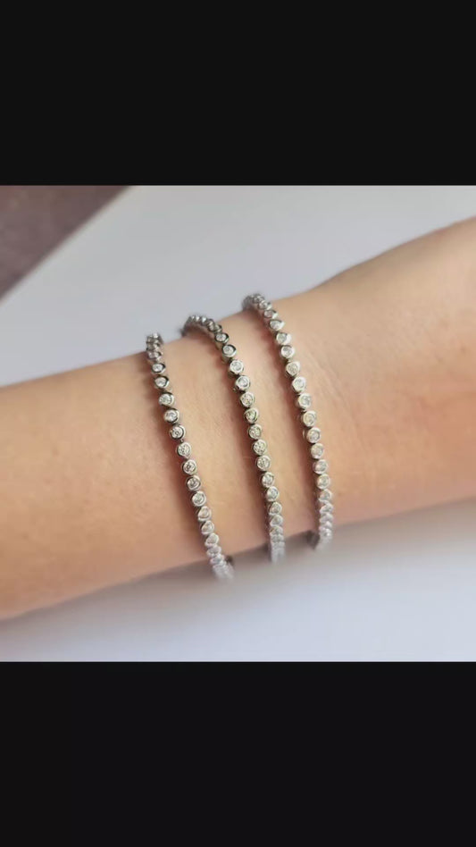 Pulsera Tennis Bezel 2mm Plata 925