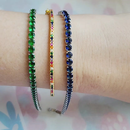 Pulsera Tennis 4mm Azul