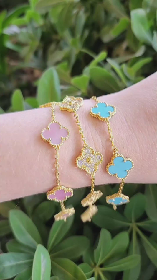 Pulsera Clover Circones Trébol Dorado