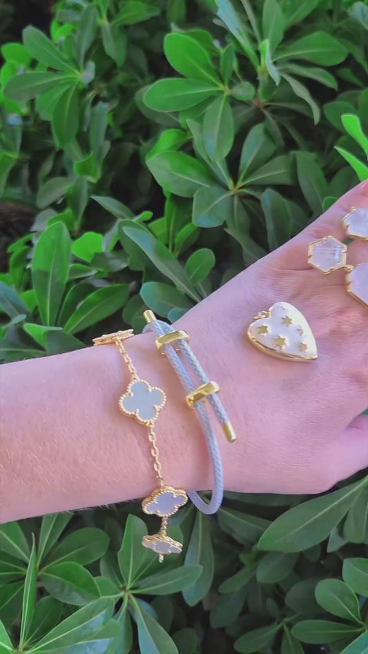 Pulsera Ajustable Alambre Trenzado Blanco