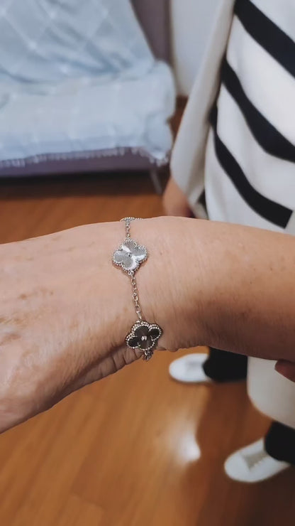 Pulsera Clover Laser Trébol Plateado