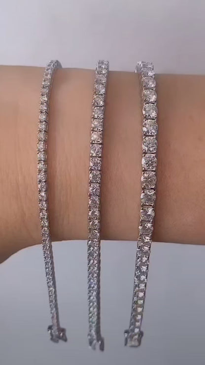 Pulsera Tennis Moissanitas 2mm - Plata 925