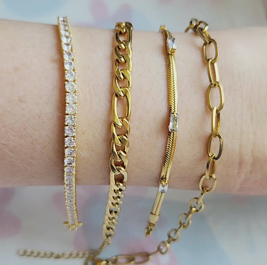 PULSERA TENNIS 3MM DORADA