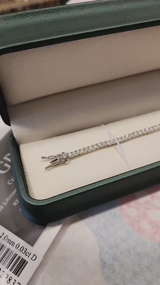 PULSERA TENNIS MOISANITAS 2mm Plata 925