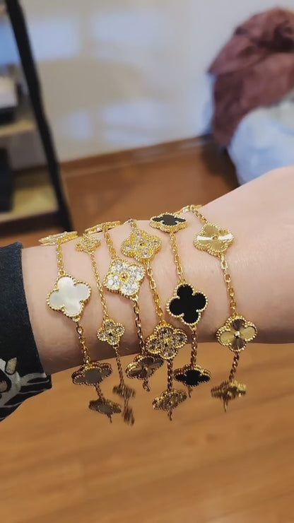 Pulsera Clover Laser Circones Trébol Dorado