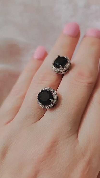 Aro Stud Halo Negro