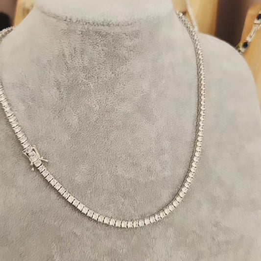 Collar Tennis 3mm Moisanitas Plata 925