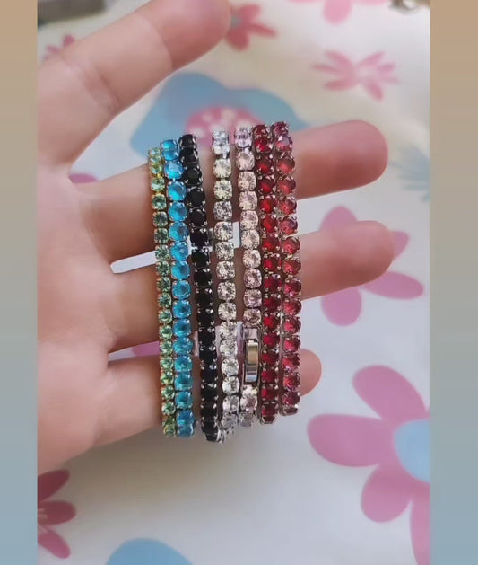 Pulsera Tennis 4mm Turquesa