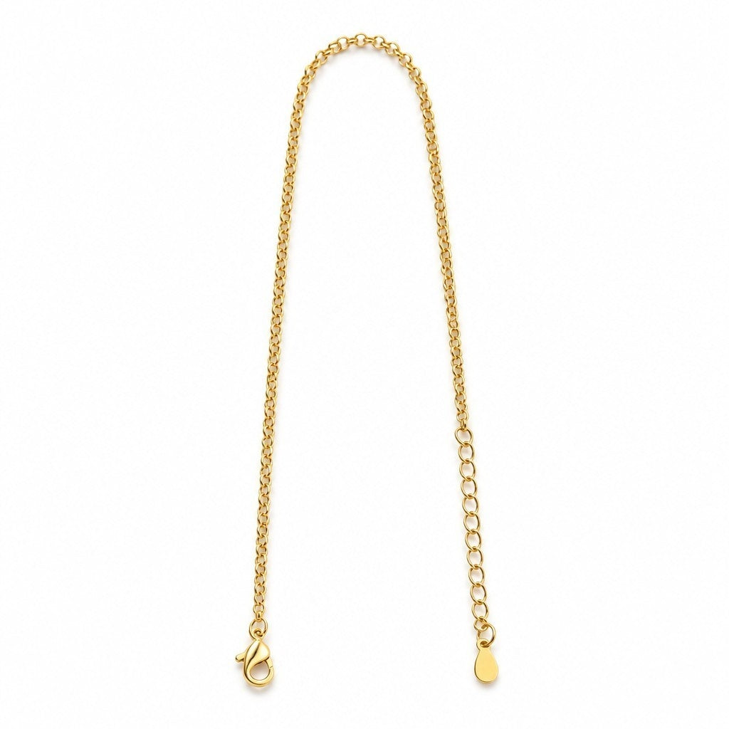 Pulsera Cadena Rolo Dorada con cierre langosta y extensor