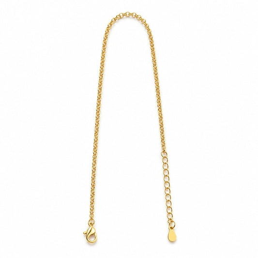 Pulsera Cadena Rolo Dorada con cierre langosta y extensor
