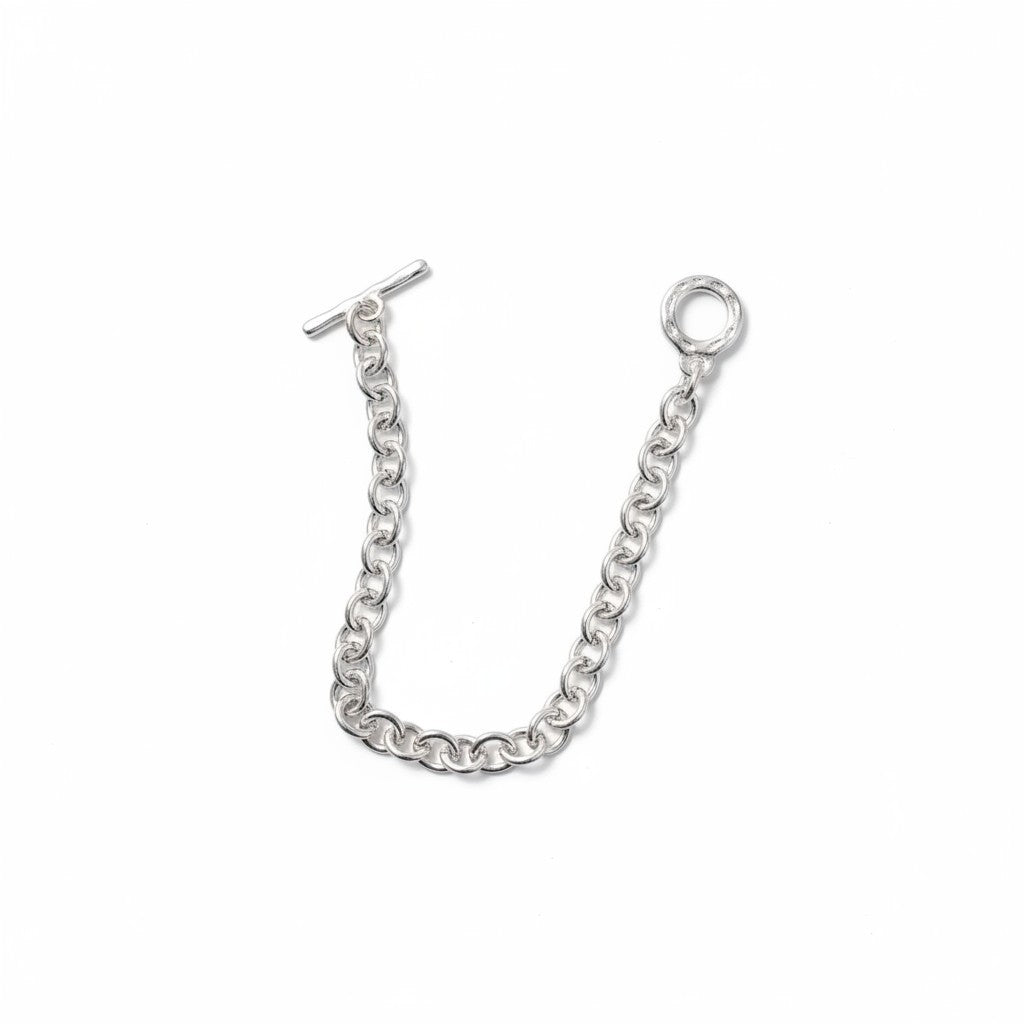 Pulsera Eslabones Dobles con Broche Barra – Baño de Plata - Ámbar Joyas