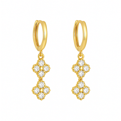 Aros Trébol Doble Mini Clovers Dorado