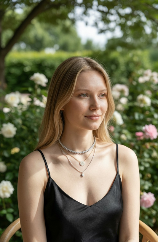 Collar Tennis Gotas - Rodio