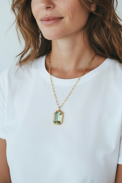 Cadena Gosh Verde - Baňo Oro 18k