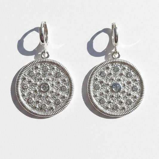 Aros Colgantes Disco Circones – Baño de Plata